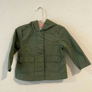 Green hooded baby utility jacket
